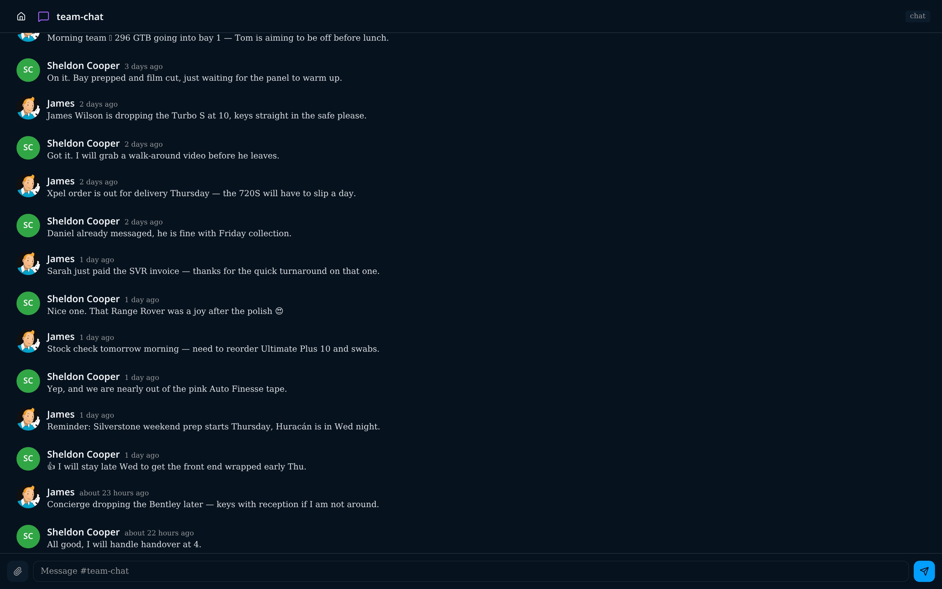 GarageWizard — Team Chat